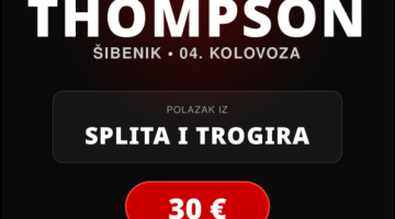 KONCERT THOMPSONA U ŠIBENIKU Prijevoz iz Splita i Trogira