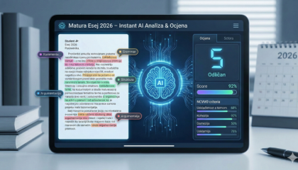 Web aplikacija Matura Esej 2026: Instant AI Ispravak i Ocjena